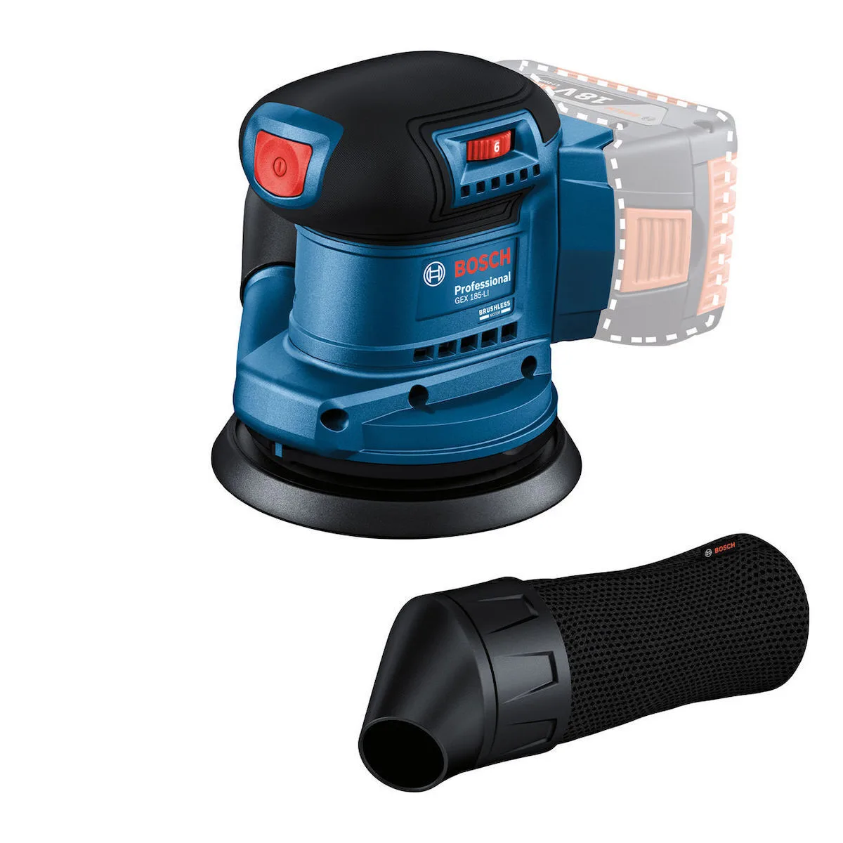 20250523164553_bosch_06013a5020_palmiko_triveio_solo_me_rythmisi_tachytitas Bosch Grinder GEX 185LI Έκκεντρο Τριβείο 18V Solo με Ρύθμιση Ταχύτητας - Image 1