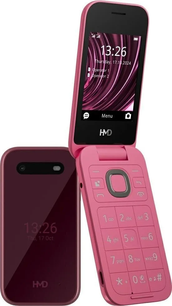 HMD 2660 Flip Dual SIM Κινητό με Μεγάλα Κουμπιά Ροζ - Image 1
