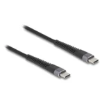 DeLock Braided USB 2.0 Cable USB-C male - USB-C 60W PD Μαύρο 2m 81125
