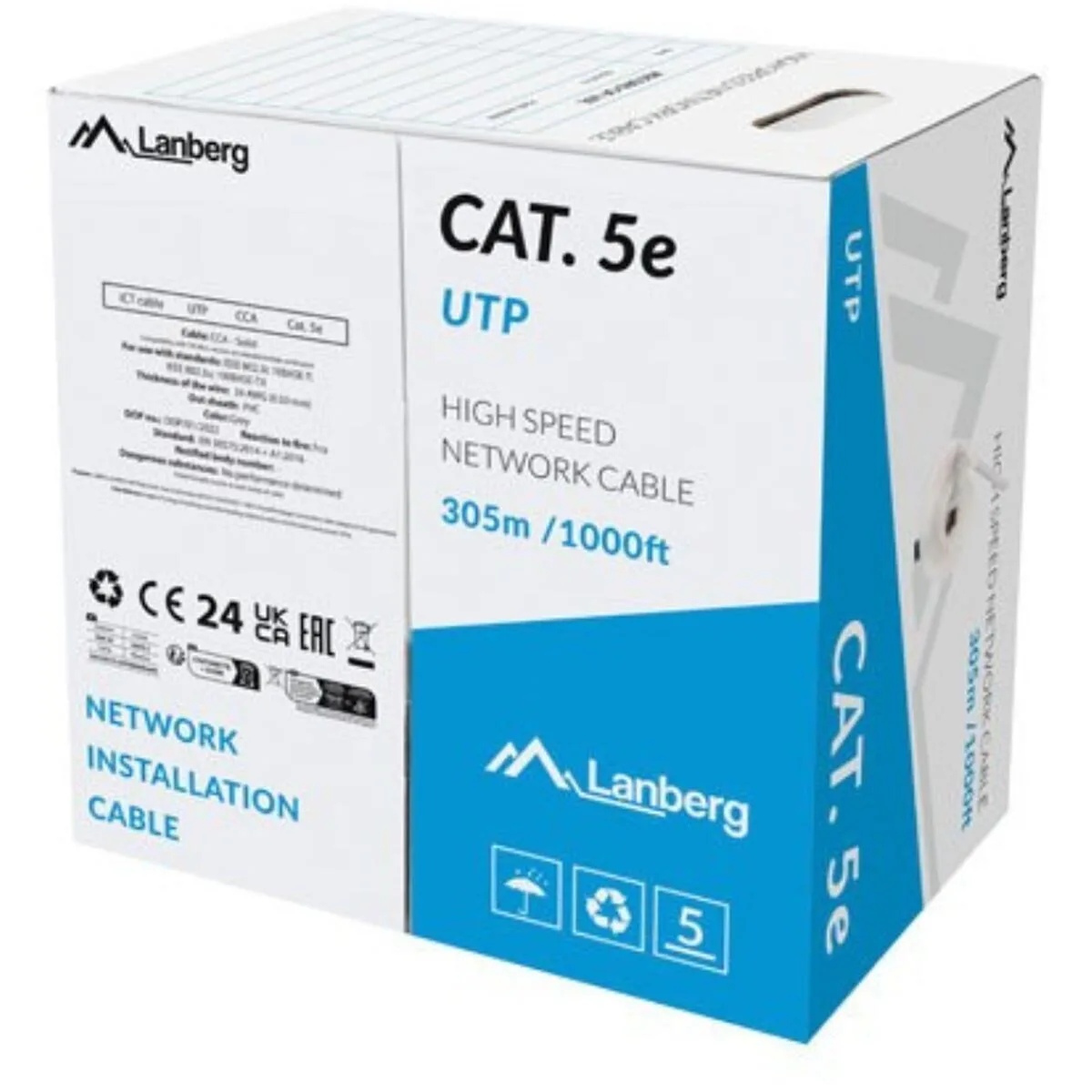 20250618162346_u_utp_kalodio_diktyou_ethernet_305m_gri_1tmch Lanberg U/UTP Cat.6 Καλώδιο Δικτύου Ethernet 305m Γκρι 1τμχ - Image 1