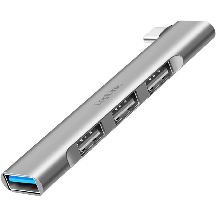 LogiLink USB 3.2 Hub 4 Θυρών με σύνδεση USB-C / USB-A Γκρι (UA0437) - Image 1