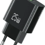 Usams Φορτιστής Χωρίς Καλώδιο GaN με Θύρα USB-A και Θύρα USB-C 25W Power Delivery Μαύρος (CC315 T65)