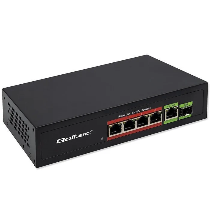 20250709145842_qoltec_l2_poe_switch_me_4_thyres_gigabit_1gbps_ethernet Qoltec L2 PoE Switch με 4 Θύρες Gigabit (1Gbps) Ethernet - Image 1