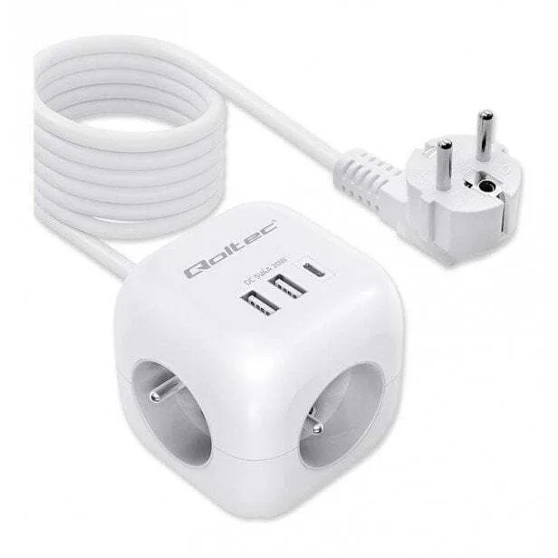 20250710134433_qoltec_polyprizo_me_2_usb_a_1_usb_c_diakopti_kai_kalodio_2m Qoltec Πολύπριζο Aσφαλείας με 2 USB-A, 1 USB-C, Διακόπτη και Καλώδιο 2m - Image 1