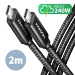Axagon USB 2.0 Cable USB-C male - USB-C 240W Μαύρο 20m (AKAXNTUCM2CM20A)