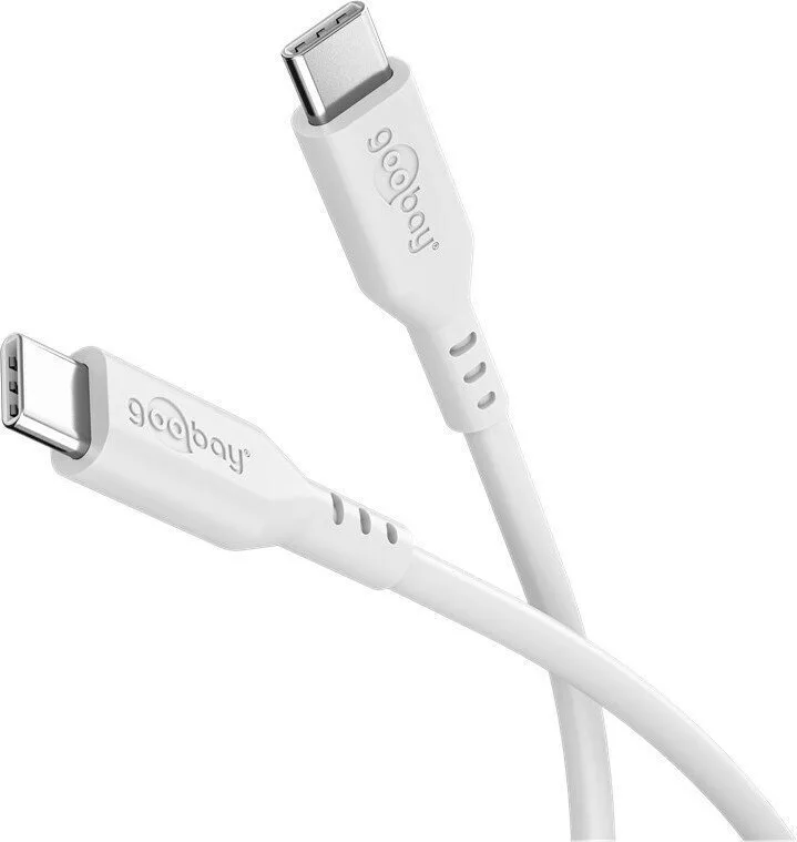 20250714103400_goobay_usb_2_0_cable_usb_c_male_usb_c_60w_leyko_1_5m_77743 Goobay USB 2.0 Cable USB-C male - USB-C 60W Λευκό 1.5m 77743 - Image 1