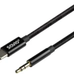 Savio USB 2.0 Cable USB-C male - 3.5mm Μαύρο 1m
