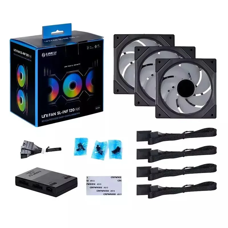 20250721162209_lian_li_uni_fan_sl_infinity_reverse_case_fan_120mm_me_rgb_fotismo_kai_syndesi_3_pin_4_pin_pwm_3tmch Lian Li UNI Fan SL-Infinity Reverse Case Fan 120mm με RGB Φωτισμό και Σύνδεση 3-Pin / 4-Pin PWM 3τμχ - Image 1