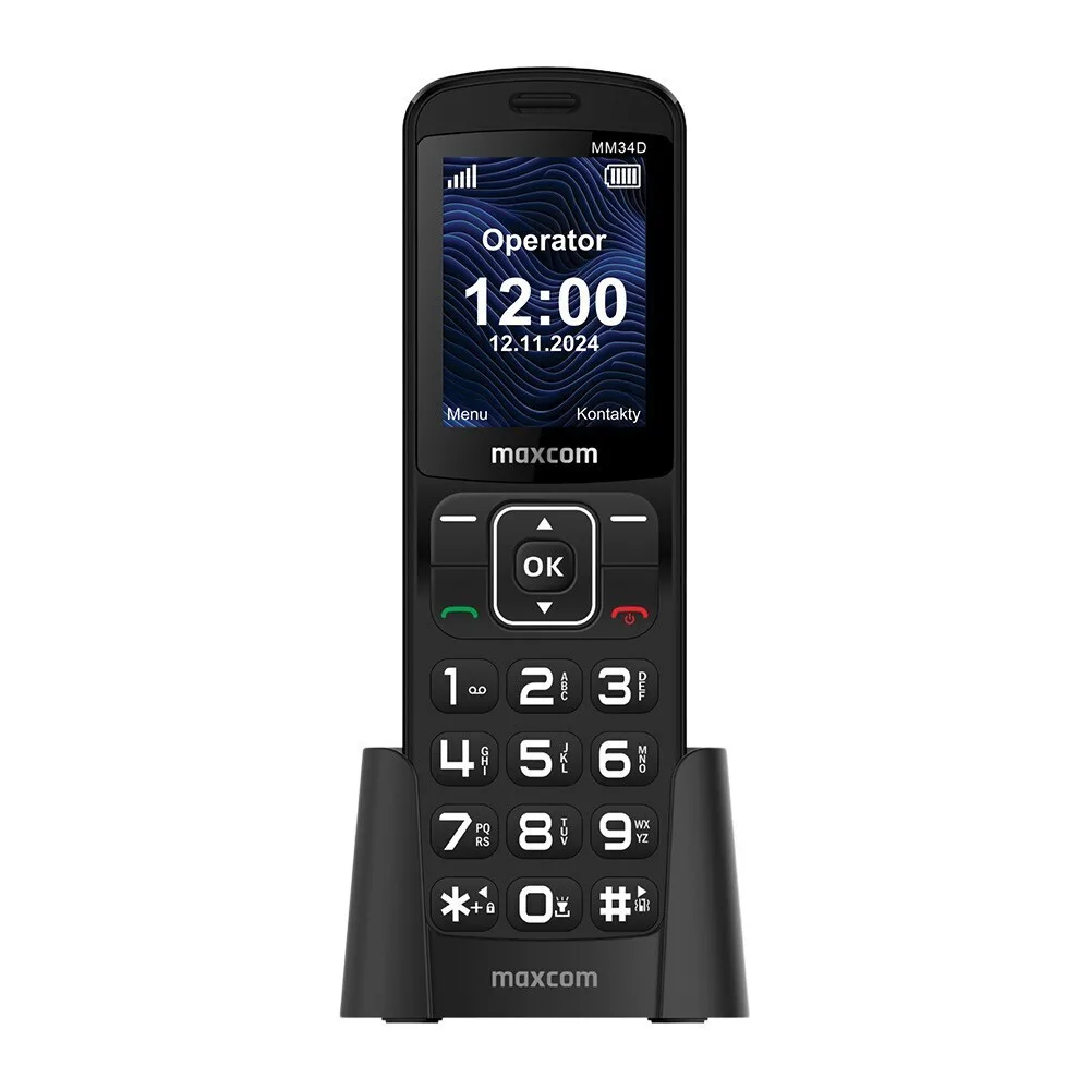 20250722144001_maxcom_mm34d_asyrmato_tilefono_mayro MaxCom MM34D Ασύρματο Τηλέφωνο Μαύρο - Image 1