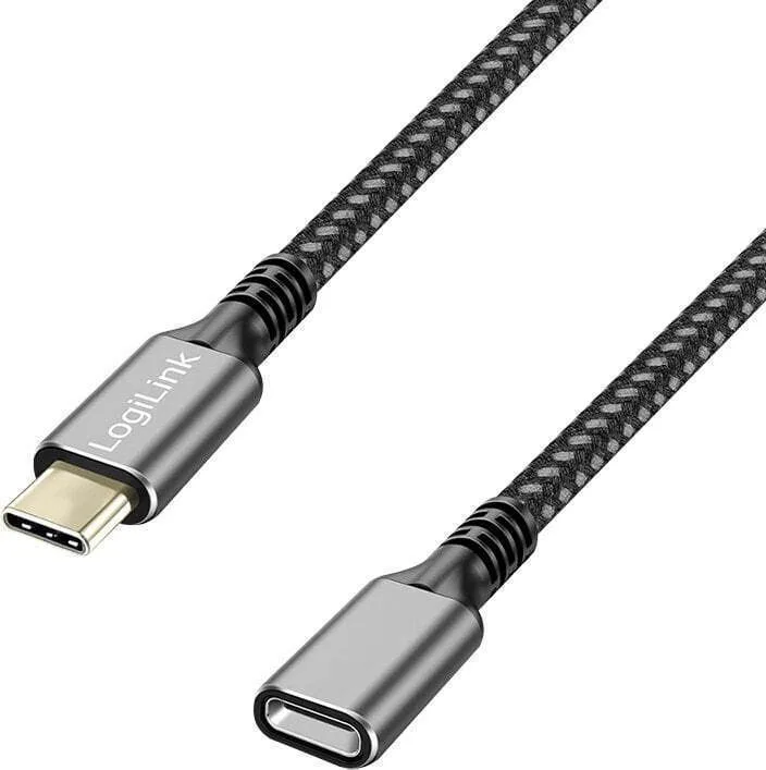 20250723170103_logilink_usb_3_2_cable_usb_c_male_usb_c_female_100w_mayro_2m_cua0109 LogiLink USB 3.2 Cable USB-C male - USB-C female 100W Μαύρο 2m (CUA0109) - Image 1