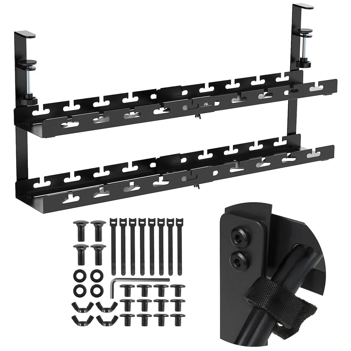 20250820094354_maclean_under_desk_cable_organizer_max_load_5kg_max_728mm_2_levels_black_mc_102_b Maclean Under-desk Cable Organizer Max Load 5kg Max 728mm 2 Levels Black Mc-102 B - Image 1