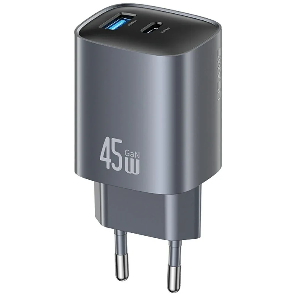 Usams Φορτιστής Χωρίς Καλώδιο GaN με Θύρα USB-A και Θύρα USB-C 45W Power Delivery Tarnish (CC290) - Image 1