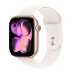 Apple Watch Series 11 Aluminium 46mm Αδιάβροχο με Παλμογράφο (Rose Gold Aluminium Case with Light Blush Sport Band - S/M)