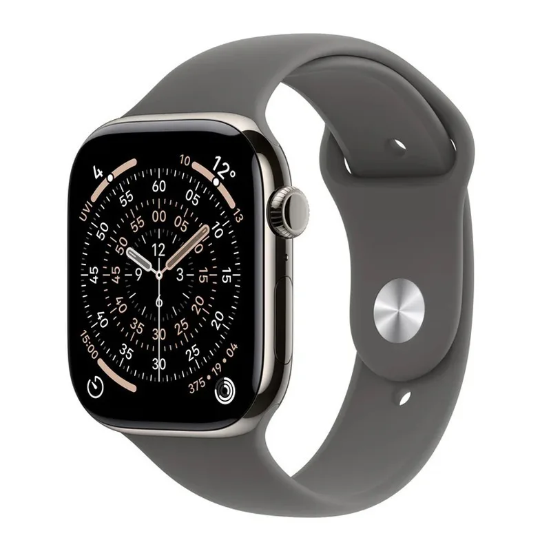 20250910150811_apple_watch_series_11_cellular_titanium_46mm_adiavrocho_me_esim_kai_palmografo_natural_titanium_case_with_stone_grey_sport_band_m_l_proparagelia Apple Watch Series 11 Cellular Titanium 46mm Αδιάβροχο με eSIM και Παλμογράφο (Natural Titanium Case with Stone Grey Sport Band - M/L) - Image 1