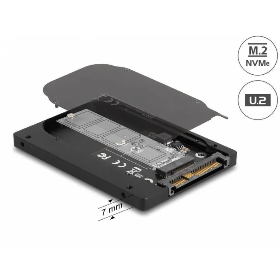 20250925164906_delock_thiki_gia_skliro_disko_m_2_sata_iii_nvme_me_syndesi_u_2_63379 DeLock Θήκη για Σκληρό Δίσκο M.2 SATA III NVME με σύνδεση U.2 63379 - Image 1