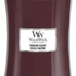 Woodwick Woodwick Phantom Cherry Κερί Κύλινδρος Κεχριμπάρι Βανίλια Κασμιρένιο Ξύλο Κεράσι Φρούτο Μπορντό 1 Τεμ