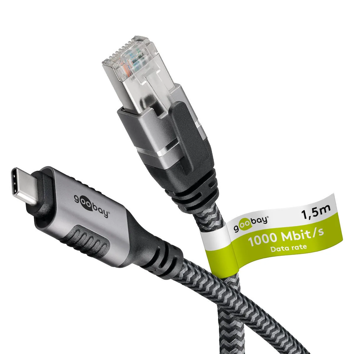 20251003171514_goobay_usb_2_0_cable_usb_c_male_usb_c_gri_1_5m_70697 Goobay Μετατροπέας USB-C male σε Ethernet male Γκρι 1τμχ 70697 - Image 1