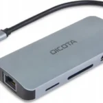 Dicota USB-C Docking Station με DisplayPort 4K PD Ethernet Ασημί (D32062)
