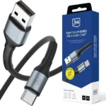3MK USB 2.0 Cable USB-C male - USB-A 18W Μαύρο 2m