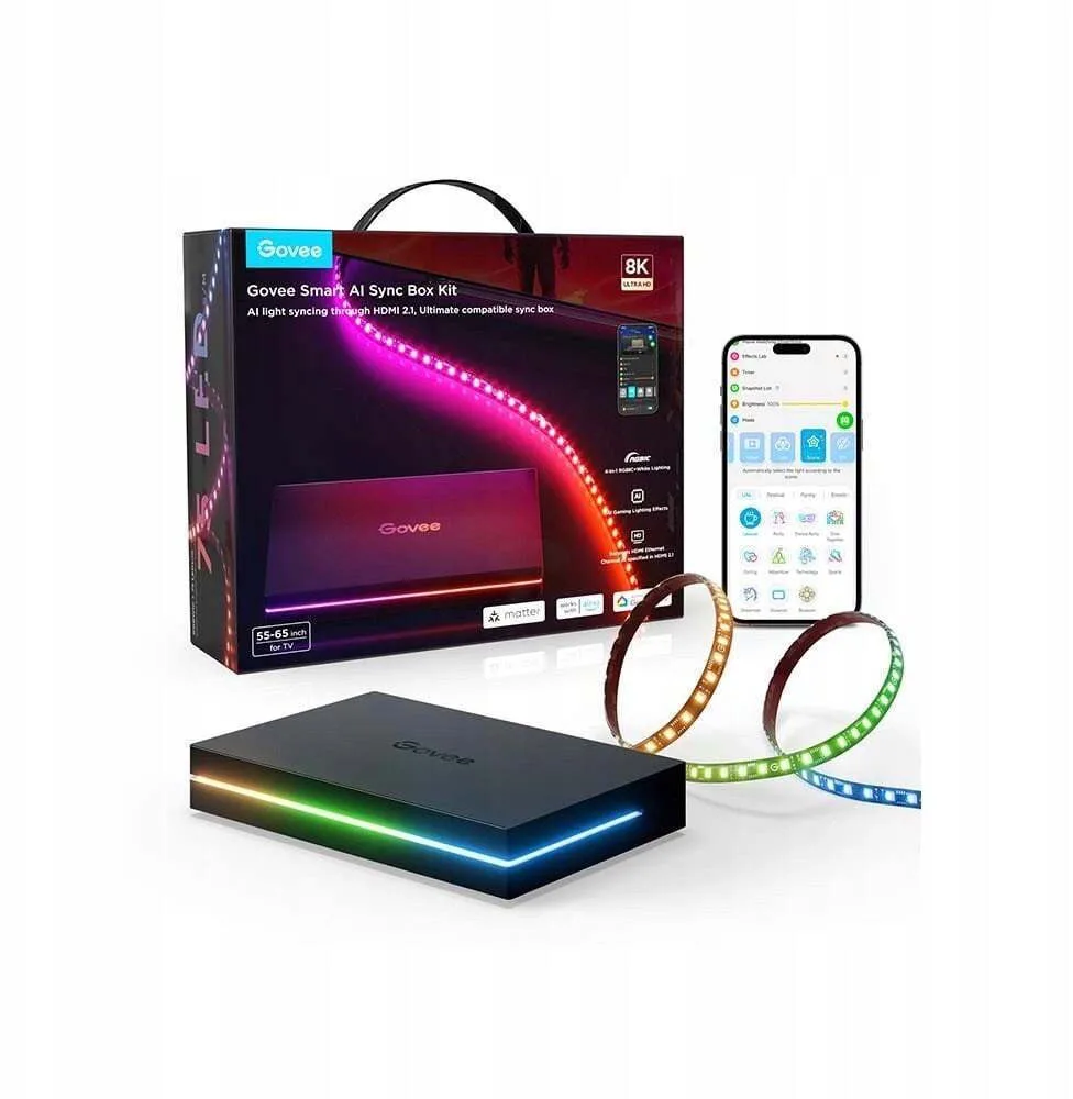 20251027100656_govee_smart_tainia_led_wi_fi_tileorasis_h8604c12 Govee Smart Ταινία LED Ai Sync Box 2 Wi-Fi Τηλεόρασης H8604C12 - Image 1