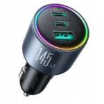 Joyroom Φορτιστής Αυτοκινήτου 145W με Θύρες: 1xUSB 2xType-C μαζί με Καλώδιο Type-C Γκρι Χρώμα JR-CCN07 145W