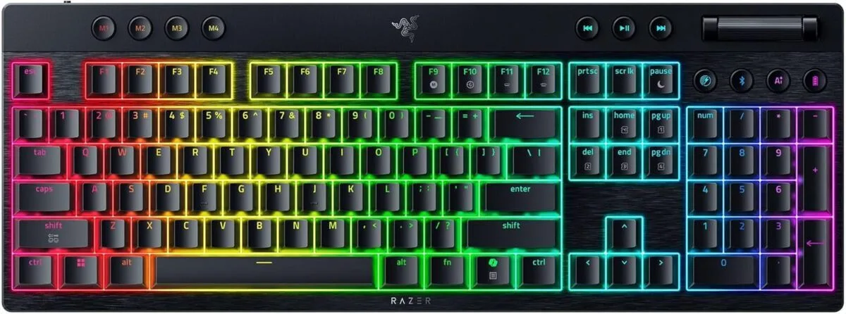 20251203131831_razer_blackwidow_v4_low_profile_hyperspeed_asyrmato_gaming_michaniko_pliktrologio_me_rgb_fotismo_agliko_us_kitrino Razer BlackWidow V4 Low Profile HyperSpeed Ασύρματο Gaming Μηχανικό Πληκτρολόγιο με RGB φωτισμό (Αγγλικό US) - Image 1