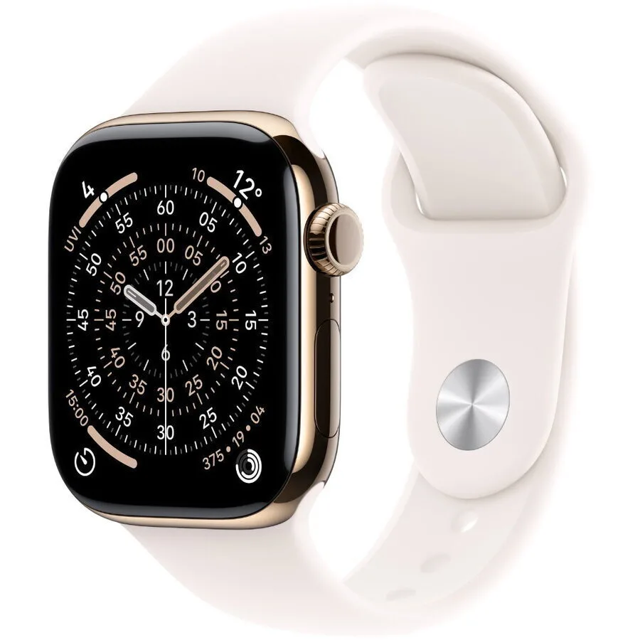 20251217102328_apple_watch_series_11_cellular_titanium_42mm_adiavrocho_me_esim_kai_palmografo_gold_titanium_case_with_light_blush_sport_band_m_l Apple Watch Series 11 Cellular Titanium 42mm Αδιάβροχο με eSIM και Παλμογράφο (Gold Titanium Case with Light Blush Sport Band - M/L) - Image 1