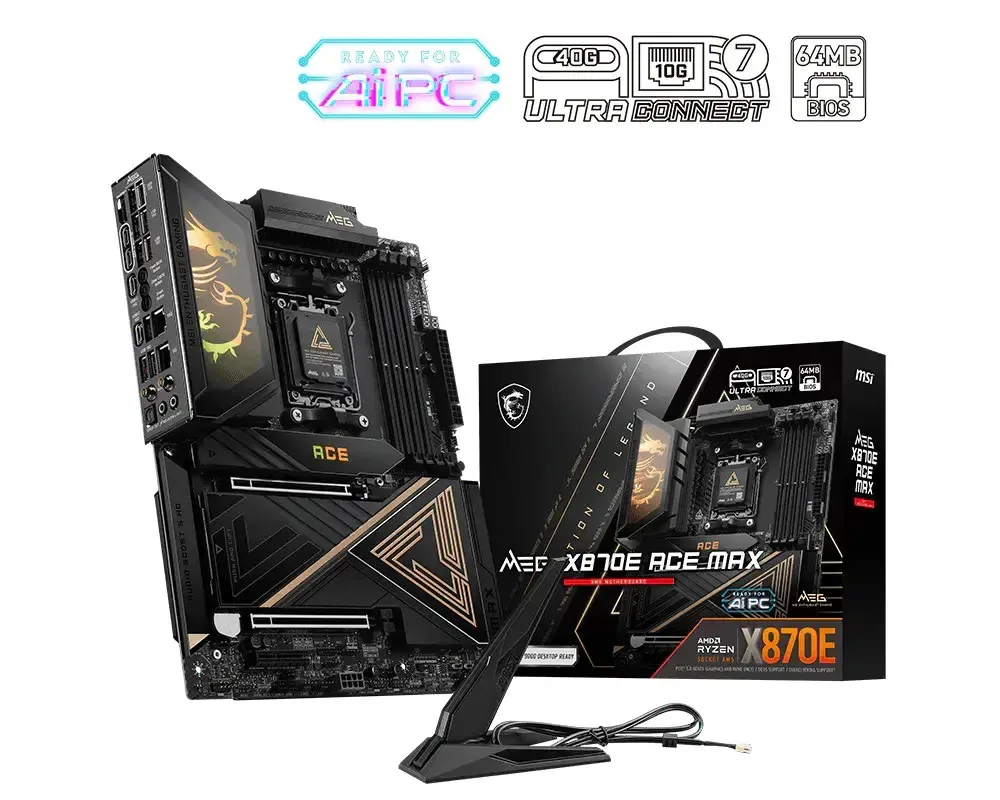 MSI MEG X870E ACE MAX Wi-Fi Motherboard ATX με AMD AM5 Socket 7E85-001R - Image 1