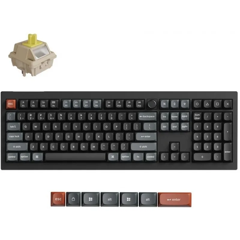 20260227123422_keychron_v6_ultra_8k_asyrmato_gaming_michaniko_pliktrologio_me_keychron_silk_pom_banana_diakoptes_kai_rgb_fotismo_agliko_us Keychron V6 Ultra 8K V6U-D4 Ασύρματο Gaming Μηχανικό Πληκτρολόγιο με Keychron Silk POM Banana διακόπτες και RGB φωτισμό (Αγγλικό US) - Image 1