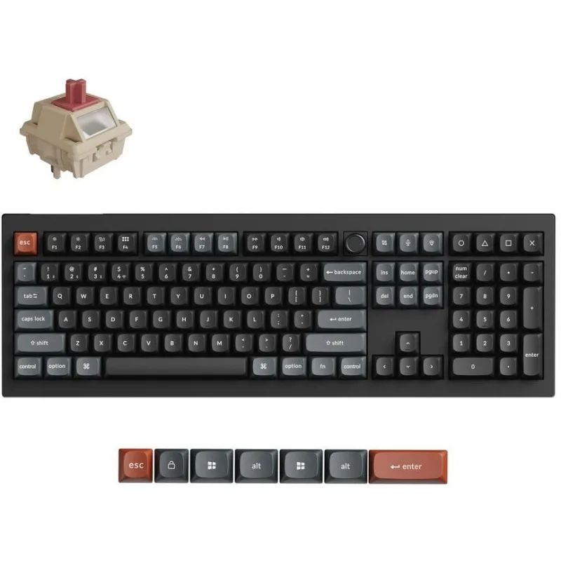 20260227124230_keychron_v6_ultra_8k_asyrmato_gaming_michaniko_pliktrologio_me_keychron_silk_pom_red_diakoptes_kai_rgb_fotismo_agliko_us Keychron V6 Ultra 8K V6U-D1 Ασύρματο Gaming Μηχανικό Πληκτρολόγιο με Keychron Silk POM Red διακόπτες και RGB φωτισμό (Αγγλικό US) - Image 1