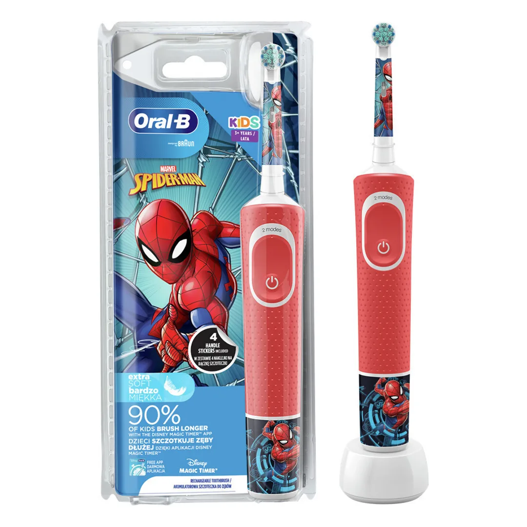 20260304170323_oral_b_vitality_spiderman_paidiki_ilektriki_odontovourtsa_gia_3_chronon_kokkino Oral-B Vitality Pro Παιδική Ηλεκτρική Οδοντόβουρτσα για 3+ Χρονών Spiderman - Image 1