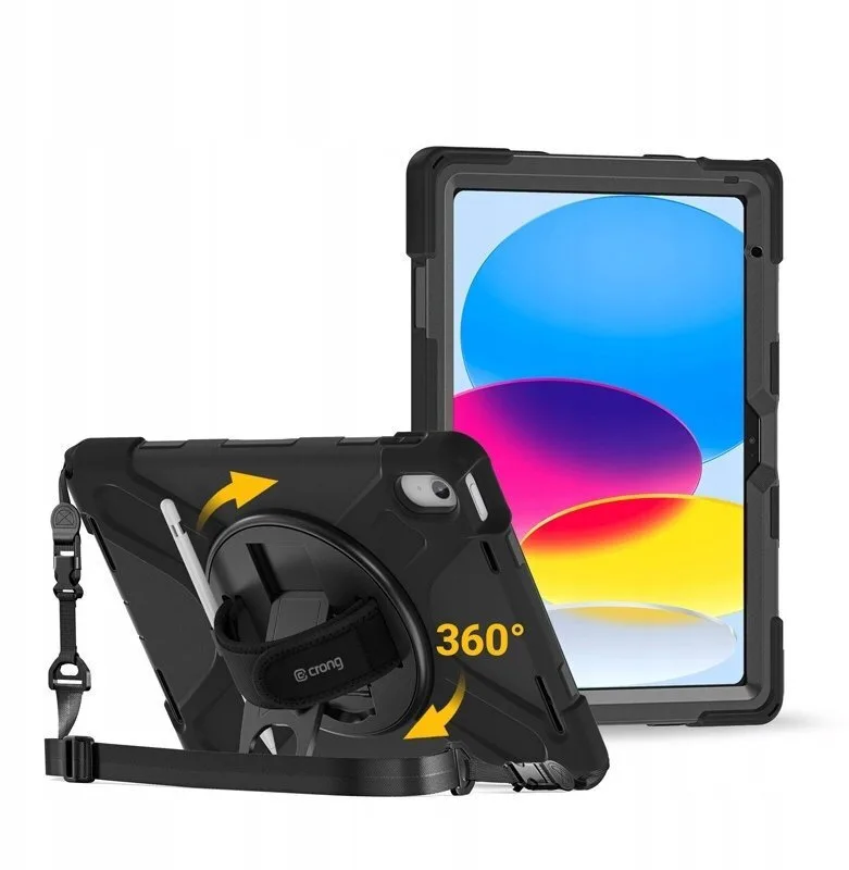 20260310102954_crong_defender_plus_rugged_case_ipad_11_a16_2025_10_9_2022_black Crong Defender Plus – Rugged Case Ipad 11" A16 2025 10.9" 2022 Black - Image 1