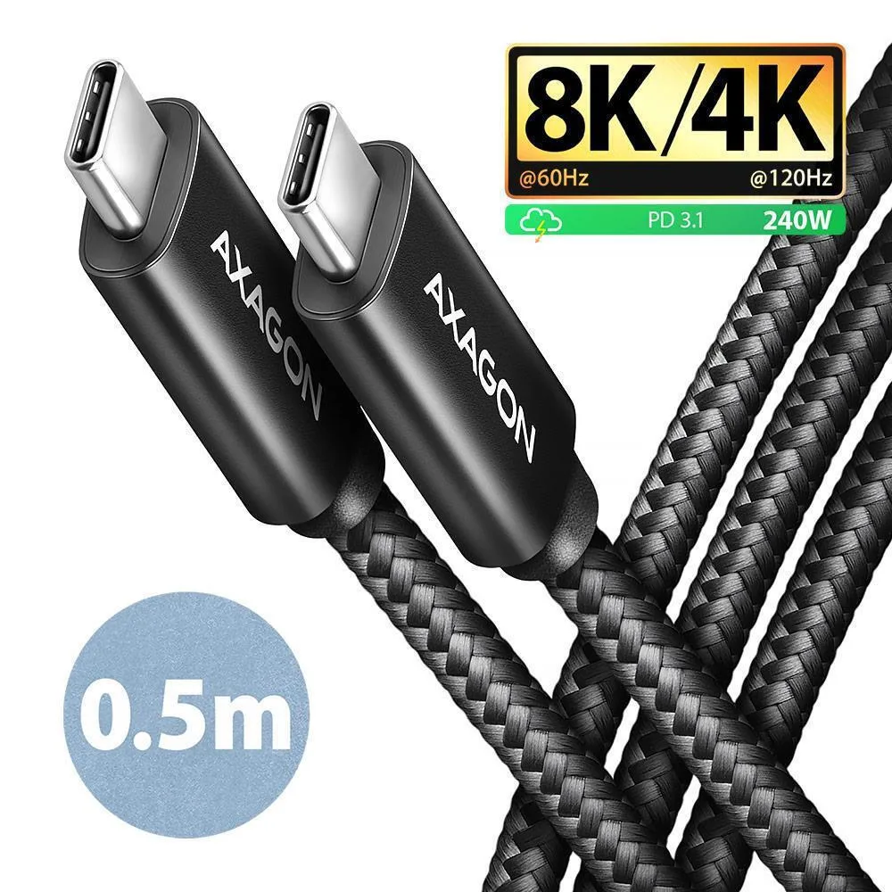 20260313165954_axagon_usb_2_0_cable_usb_c_male_usb_c_240w_mayro_0_5m_bucm4x_cm05ab Axagon USB 2.0 Cable USB-C male - USB-C 240W Μαύρο 0.5m BUCM4X-CM05AB - Image 1