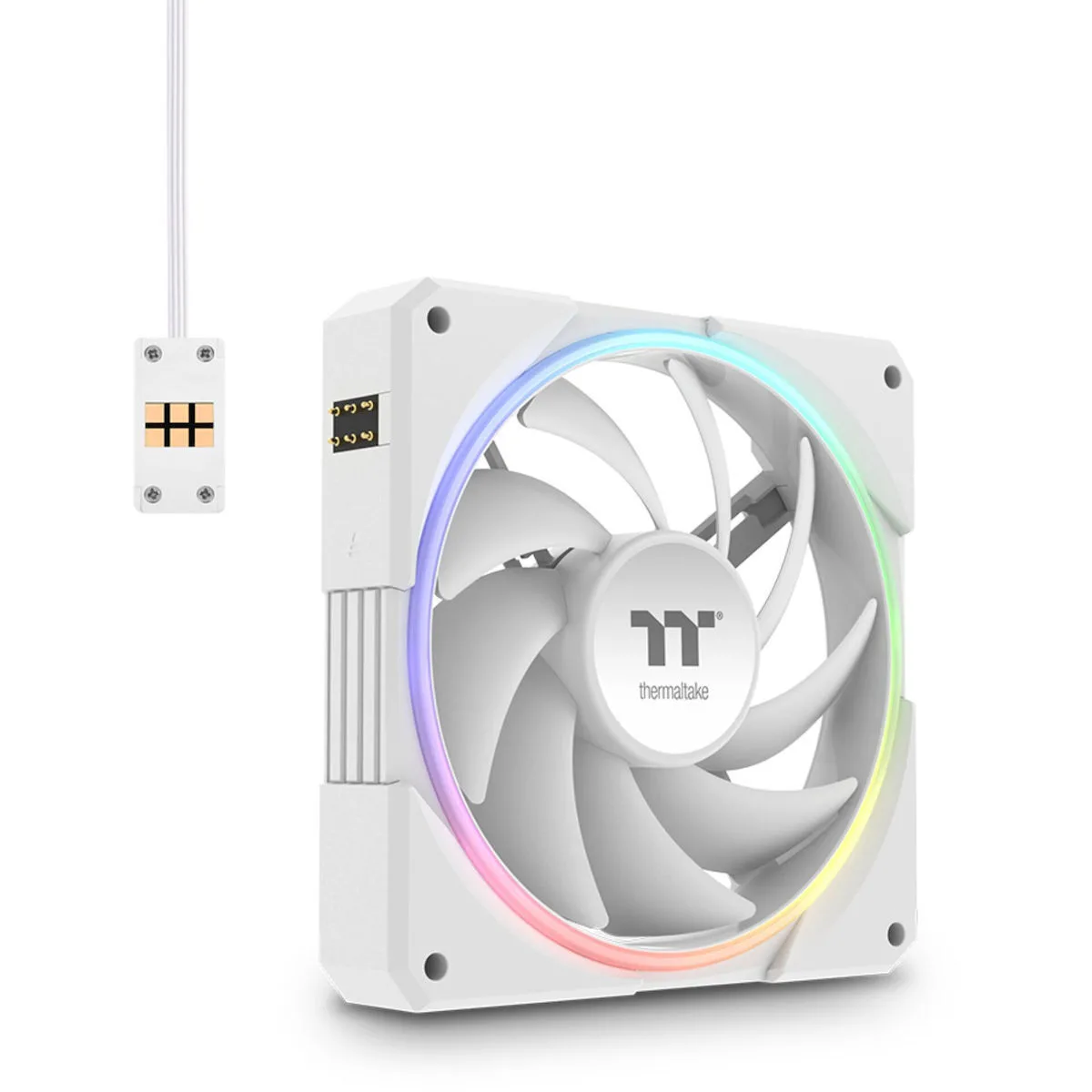 20260313170216_thermaltake_ts120_ex_case_fan_me_rgb_fotismo_kai_syndesi_6_pin_3tmch_leyko Thermaltake TS120 EX Case Fan με RGB Φωτισμό και Σύνδεση 6-Pin 3τμχ Λευκό - Image 1