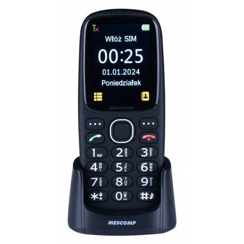 Mescomp MT-166 Edgar Elegant 4G Dual SIM Κινητό με Κουμπιά Μαύρο - Image 1