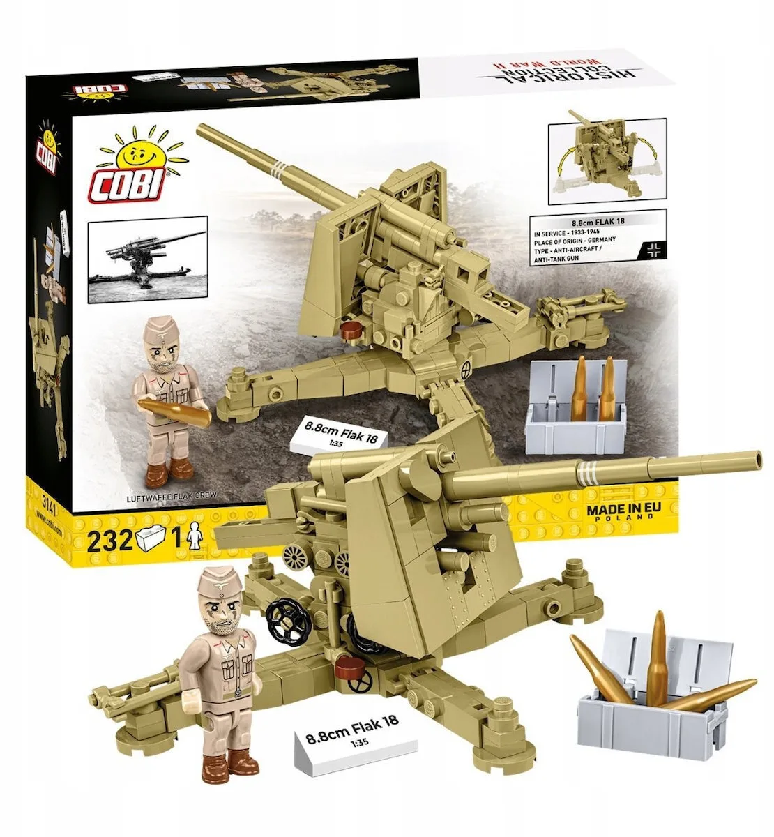20260324144123_cobi_touvlakia_flak_18_german_african_corps_232tmch_cobi_3141 Cobi Τουβλάκια Flak 18 (german African Corps) 232τμχ COBI-3141 - Image 1