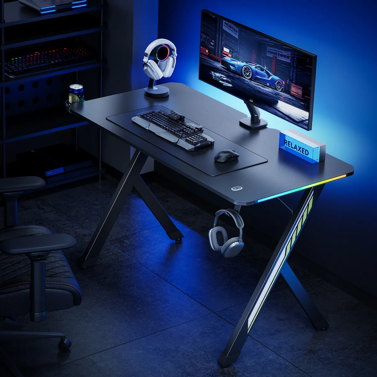 20260324150826_grafeio_gaming_rs102_xylino_mayro_me_led_usb_thyres_120x60x75ek Γραφείο Gaming Rs102 Ξύλινο Μαύρο με LED & USB θύρες 120x60x75εκ. - Image 1