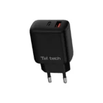 Teltech Φορτιστής Χωρίς Καλώδιο GaN με Θύρα USB-A και Θύρα USB-C 45W Μαύρος (TCH-03)