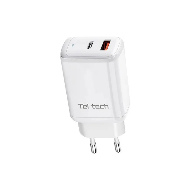 20260331100659_teltech_fortistis_choris_kalodio_gan_me_thyra_usb_a_kai_thyra_usb_c_65w_leykos_tch_05 Teltech Φορτιστής Χωρίς Καλώδιο GaN με Θύρα USB-A και Θύρα USB-C 65W Λευκός (TCH-05) - Image 1