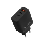 Teltech Φορτιστής Χωρίς Καλώδιο GaN με Θύρα USB-A και 2 Θύρες USB-C 65W Μαύρος (TCH-07)