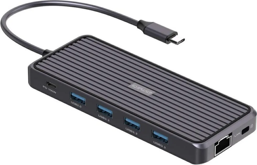 4Smarts SmartDock Dock / USB-C Docking Station με HDMI/DisplayPort 4K PD Ethernet και σύνδεση 2 Οθονών Μαύρο - Image 1