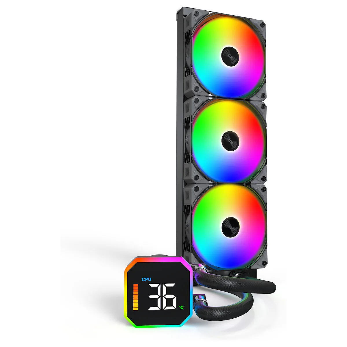 Montech HyperFlow Digital 360 Υδρόψυξη Επεξεργαστή Τριπλού Ανεμιστήρα 120mm για Socket AM4/AM5/1700/1200 με ARGB Φωτισμό - Image 1