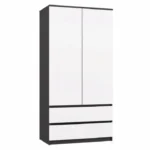 Malwa Δίφυλλη Ντουλάπα με Καθρέπτη Γκρι 90x50x180cm M-MP-SZ-MAL-SS-90-ANTBIA