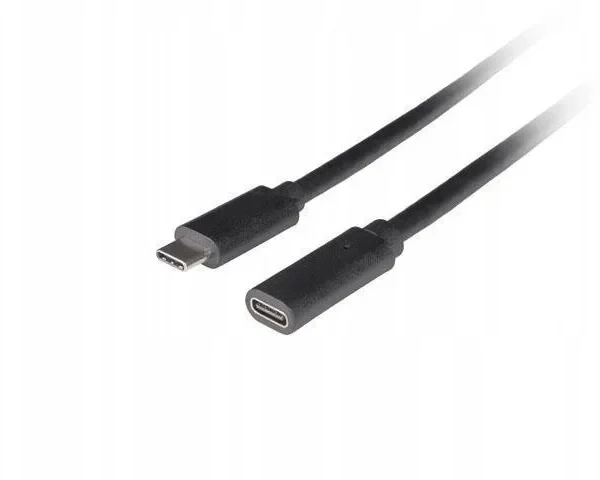 Lanberg USB 3.2 Cable USB-C male - USB-C female 100W PD Μαύρο 1.5m CA-USBE-20CC-0015-BK
