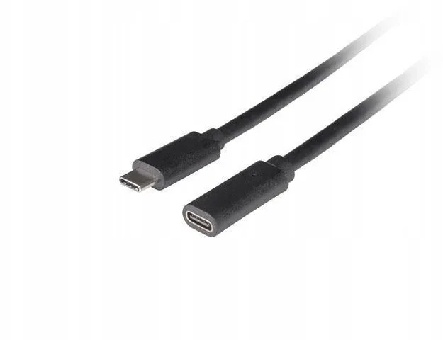 Lanberg USB 3.2 Cable USB-C male - USB-C female 100W PD Μαύρο 1.5m CA-USBE-20CC-0015-BK - Image 1