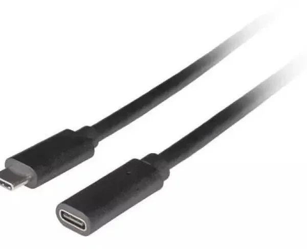 Lanberg USB 3.2 Cable USB-C male - USB-C female 100W PD Μαύρο 0.5m CA-USBE-20CC-0005-BK