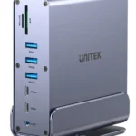 Unitek D1135A Dock / USB-C Docking Station με 4K PD Ethernet και σύνδεση 3 Οθονών Ασημί