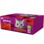 Whiskas Υγρή Τροφή για Ενήλικες Γάτες σε Φακελάκι με Πουλερικά, Βοδινό, Κοτόπουλο και Αρνί 80x85gr