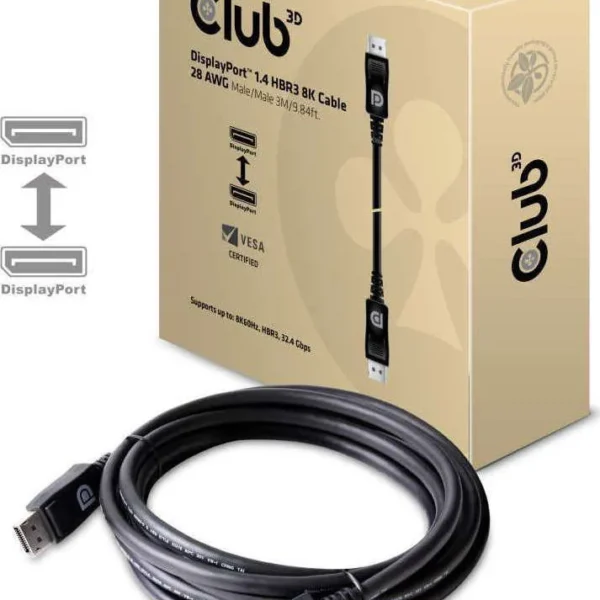 Club3D Cable DisplayPort male - DisplayPort male 3m Μαύρο (CAC-1060)