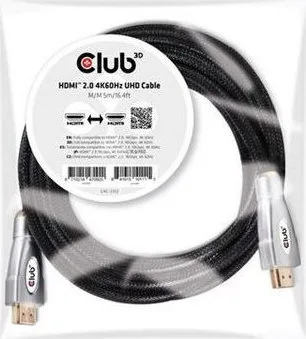 20190218123459_club_3d_hdmi_2_0_braided_cable_hdmi_male_hdmi_male_5m_cac_2312.jpeg Club3D HDMI 2.0 Premium High Speed 4K 60Hz HDR Braided Cable HDMI male - HDMI male 5m Μαύρο CAC-2312 - Image 1